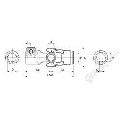 JOINT CARDAN SIMPLE EUROCARDAN 22x54 pour tube 32.5