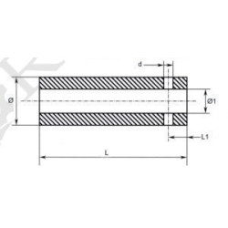 MANCHON RENFORCE POUR DENT DE FOURCHE D.40 PERCEE ( 41x61x150 )