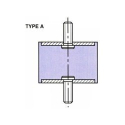 PLOT ANTI VIBRATOIRE ( SILENT BLOC ) TYPE A 40 x 40 M10