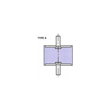 PLOT ANTI VIBRATOIRE ( SILENT BLOC ) TYPE A 40 x 40 M10