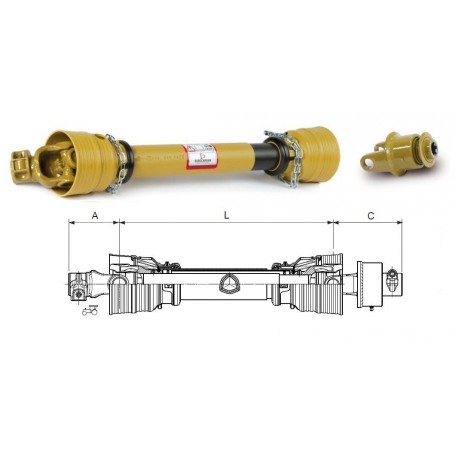 TRANSMISSION EUROCARDAN AX2 AVEC ROUE LIBRE RL1 1'3/8Z6 1600Nm