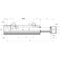 VERIN DOUBLE EFFET CHAPEL ( 701.800/A ) Ø25X40 Course 800