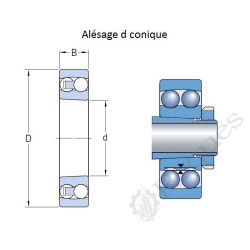 ROULEMENT A BILLES AUTO-ALIGNEUR 65X120X31 ( ALESAGE CONIQUE )