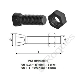 BOULON TC2M 14X40 12.9  Spéc. Vogel & noot  ( prix aux 100 pièces ) 