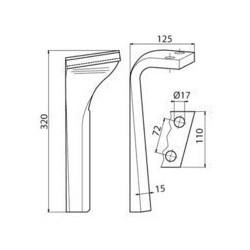 DENT DE HERSE G. TYPE LEMKEN 3377023 - prix valable jusqu'à épuis.