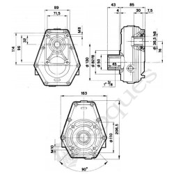MULTIPLICATEUR SERIE 2 ARBRE FEMELLE 1"3/8Z6 RAPPORT 3.5
