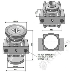 PALIER POUR ARBRE 40x40 TYPE RAZOL