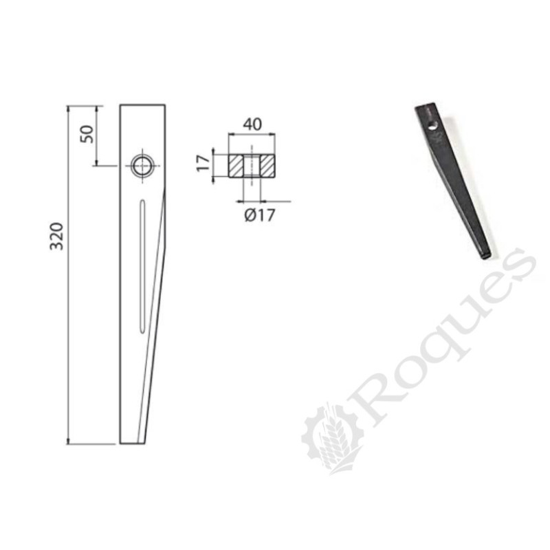 DENT DE HERSE  ROTATIVE TYPE KUHN 52503700 / EUROZAPPA