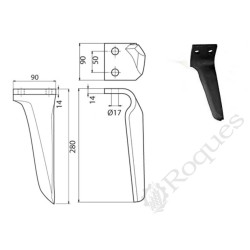 DENT DE HERSE ROTATIVE TYPE MORENI-SICMA-LANDSBERG / EUROZAPPA