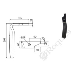DENT DE HERSE ROTATIVE D. TYPE AMAZONE KE303 "PESANTE" / MUZZI *