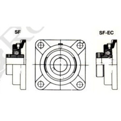 PALIER AUTOALIGNEUR APPLIQUE 4 TR. d.60 ( SERRAGE EXCENTRIQUE )