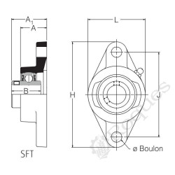 PALIER APPLIQUE 2 TR. d.30 ( SERRAGE VIS POINTEAU ) 