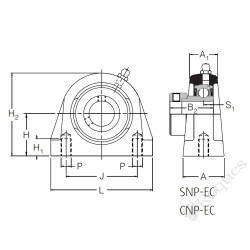 PALIER AUTOALIGNEUR A SEMELLE COURTE ( SERRAGE EXCENTRIQUE )