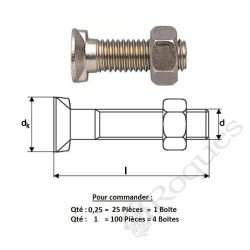 BOULON TF 2 ERGOTS M20x2.5X85 10.9 ( prix aux 100 pièces )