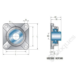 PALIER APPLIQUE CARRE 4 TROUS