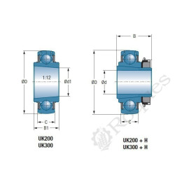 ROULEMENT DE PALIER 65X140X38/48 ( arbre d.60 , manchon H2313C )