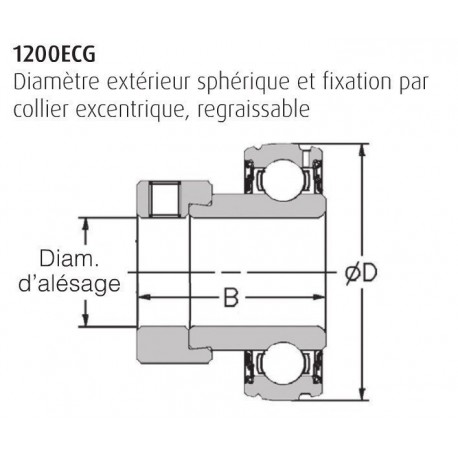 ROULEMENT DE PALIER RhP 20X47X14/31 ( SERRAGE EXCENTRIQUE )