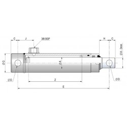 VERIN SIMPLE EFFET CHAPEL ( 625.10 ) Ø25 Course 100