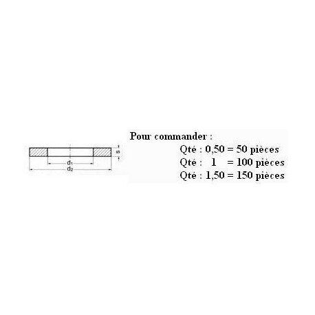 RONDELLE Zn 31x52x4 Z30 ( prix aux 100 pièces ) Boitage : 25