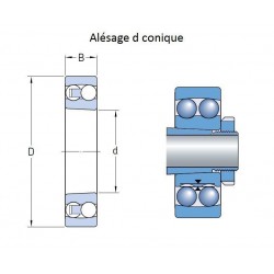 ROULEMENT A BILLES AUTO-ALIGNEUR Nsk 35X80X21 ( ALESAGE CONIQUE )