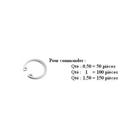 CIRCLIPS INTERIEUR DIN 472 Ø28 ep1.2 ( prix aux 100 pièces )