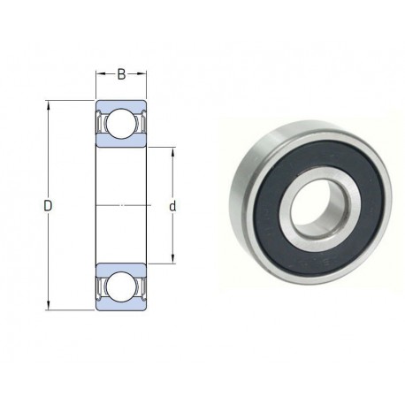 ROULEMENT RIGIDE A 1 RANGEE DE BILLES 12X28X8 IMPORT