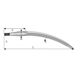 DENT DE FOURCHE 35X600 FIL. CAMBREE ANTI-ROT.+ERGOT Forges du Sdt