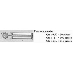 GOUPILLE ELASTIQUE 3x30 ( prix aux 100 pièces ) Boitage 100