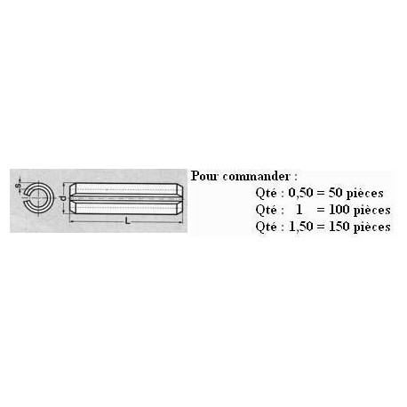 GOUPILLE ELASTIQUE 3.5x40 ( prix aux 100 pièces ) Boitage 100