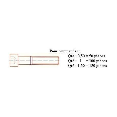 VIS CHc 12.9 Brut DIN 912 M5x30 ( prix aux 100 pièces ) Boitage 200