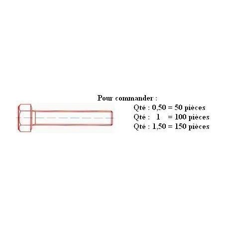 VIS TH 8.8 Zn DIN 933 M5x16 ( prix aux 100 pièces ) Boitage 500