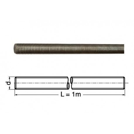 TIGE FILETEE BRUT DIN 975 M24 Classe 10.9