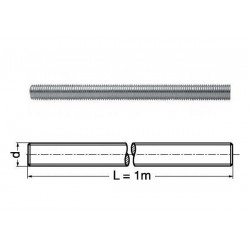 TIGE FILETEE M12 8.8 ZINGUEE DIN 975