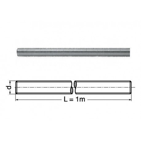 TIGE FILETEE M12 8.8 ZINGUEE DIN 975