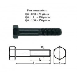 VIS TH 10.9 Brut PAS FIN DIN 960 M10x50 P125( prix aux 100 pcs. )