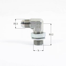 ADAPTEUR 1/4BSP+OR-1/2JIC 90°