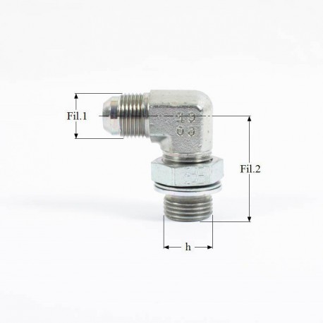 ADAPTEUR 1/4BSP+OR-9/16JIC 90°