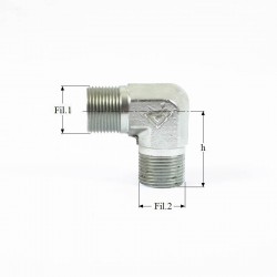 ADAPTEUR MALE 1/2BSP-1/2BSP 90°