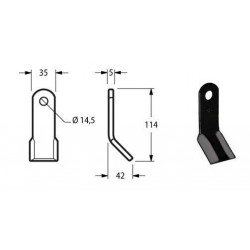 COUTEAU TYPE AGRIMASTER 35X5X115 TR. 14.5 Dpt 44 / EUROZAPPA