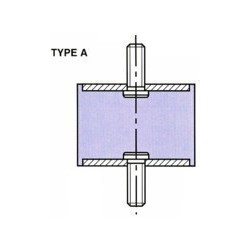 PLOT ANTI VIBRATOIRE ( SILENT BLOC ) TYPE A 20x25 M6