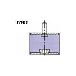 PLOT ANTI VIBRATOIRE ( SILENT BLOC ) TYPE B 20x15 M6