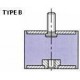 PLOT ANTI VIBRATOIRE ( SILENT BLOC ) TYPE B 20x20 M6