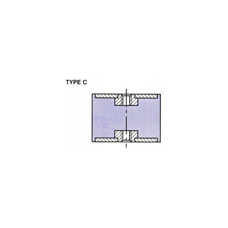 PLOT ANTI VIBRATOIRE ( SILENT BLOC ) TYPE C 20x20 M6