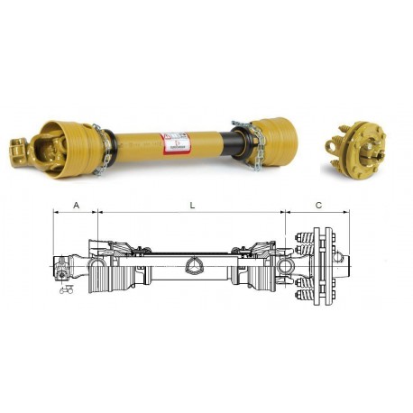 TRANSM. Eurocardan AX6 AVEC LIMITEUR A FRICTION FD4 1'3/8Z6 1450 Nm