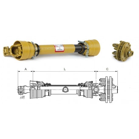 TRANSM. Eurocardan AX6 EA 1110 AVEC LIMITEUR FRICT.-ROUE LIBRE 1600Nm