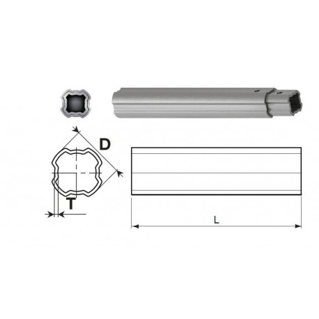 TUBE QUADRILOBE Bondioli SFT S4 EXT. 53.4x3