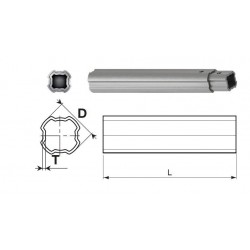 TUBE QUADRILOBE Bondioli SFT S0 EXT. 70.2x4 ( la longueur de 1 m )