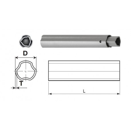 TUBE Bondioli SFT S6 80° EXT. FREE ROT. 58.5x3.55 (12316) L : 1255 MM