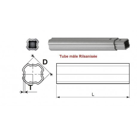 TUBE RILSAN Bondioli SFT S4 80° INT. 44.7x3.75 L : 1500 MM