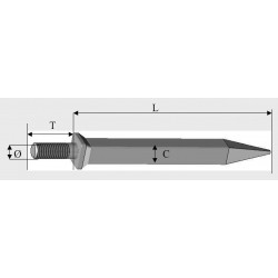 DENT DE HERSE COL. ROND SANS ERGOT TRAITEE TYPE ASKEL 275 mm FSDT